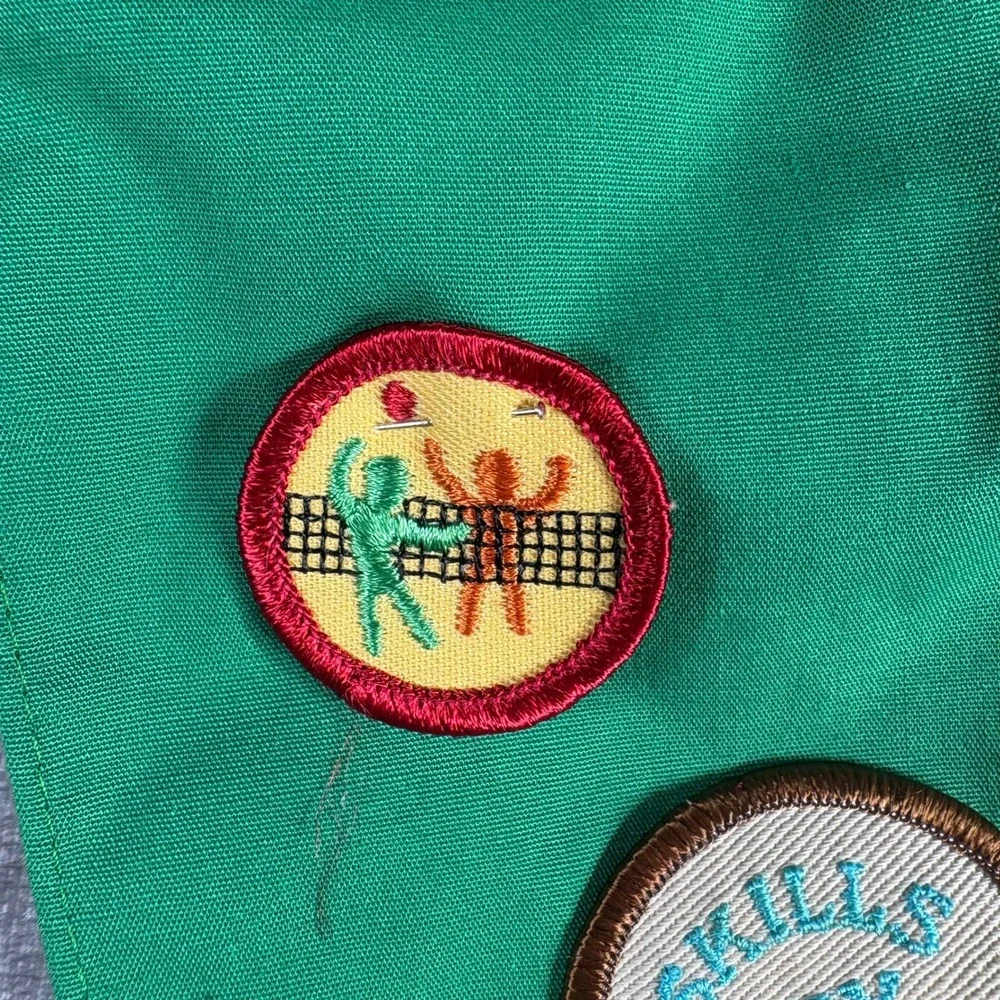 Vintage Girl Scouts Junior Sash Girls‎ M Green North Alabama Troop 99 Patches